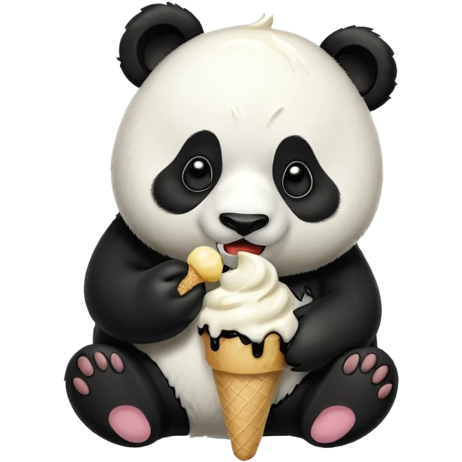 Panda eating ice cream emoji