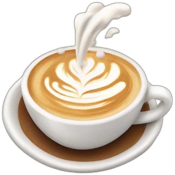 a fountain filled with cappuccino latte art emoji