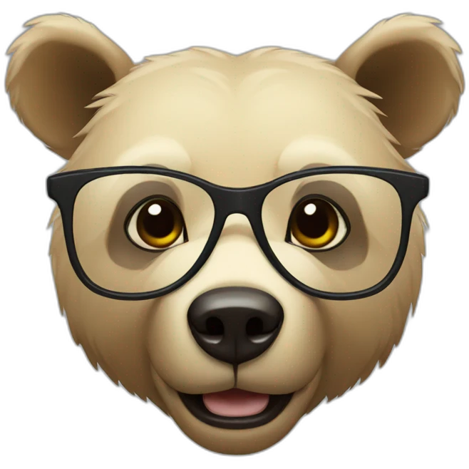 Black bear with glasses emoji