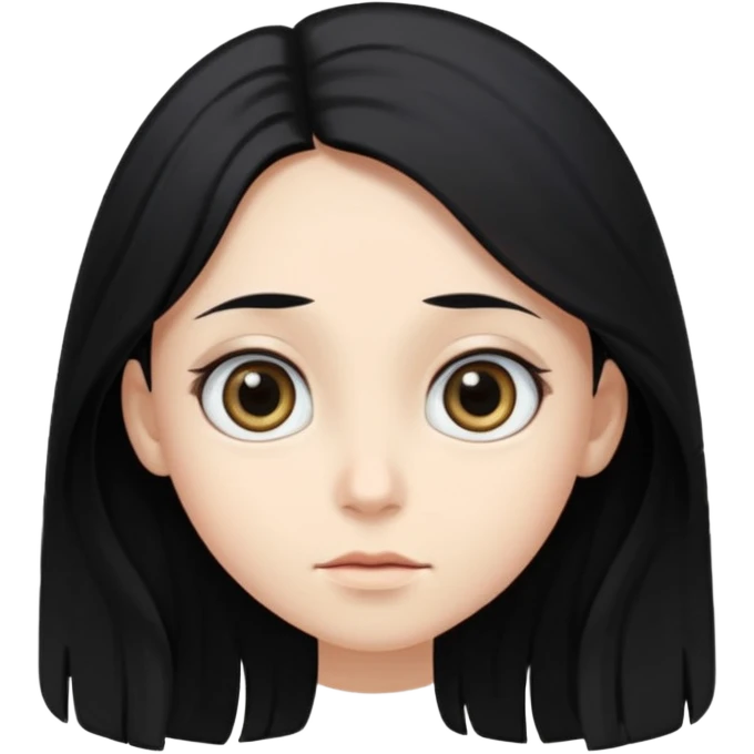person with long black hair and big but turned to the side  emoji