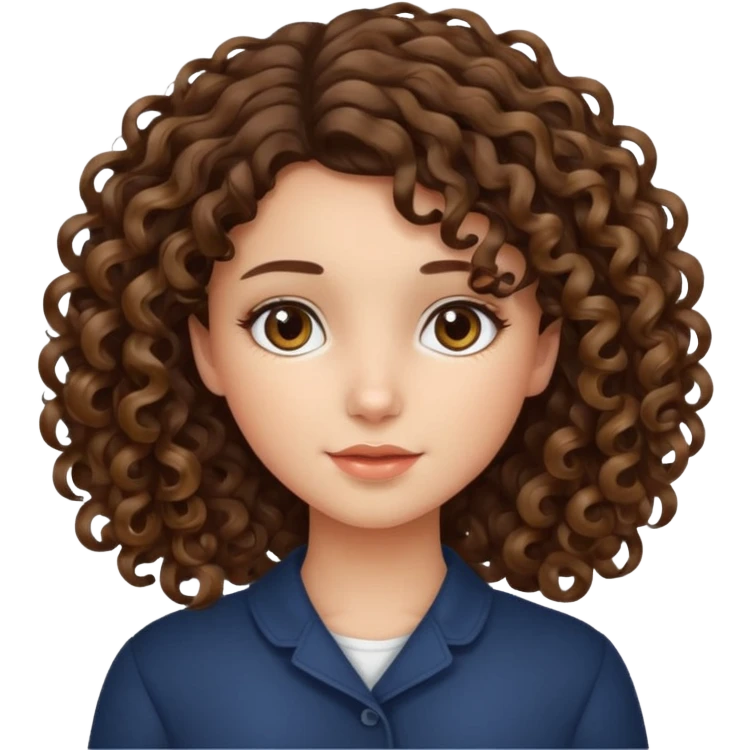 girl with curly brunette with highlights emoji