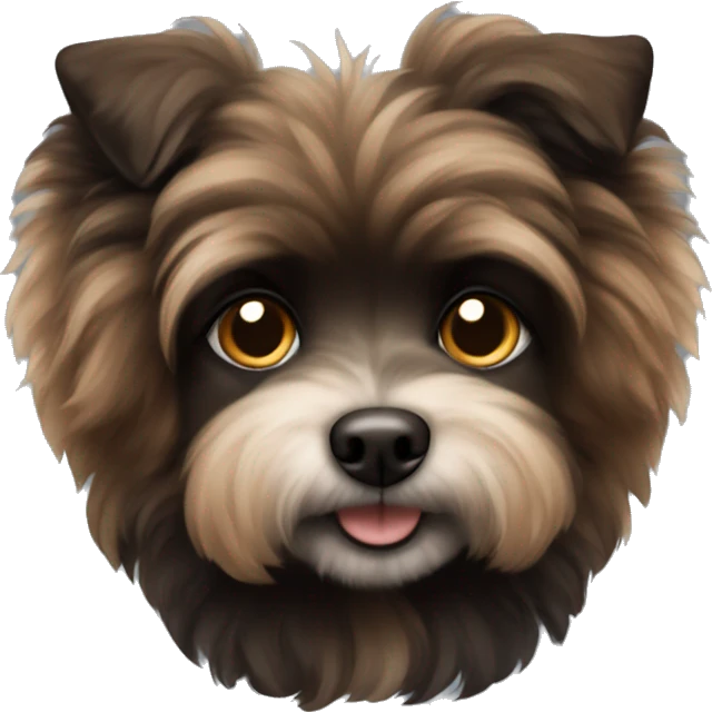 black and brown small fluffy dog emoji