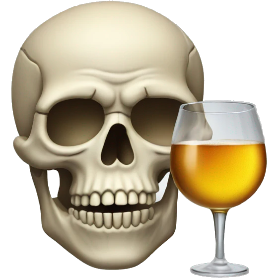 Skull drinking alcohol emoji