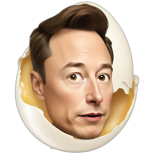 Elon musk laying an egg emoji