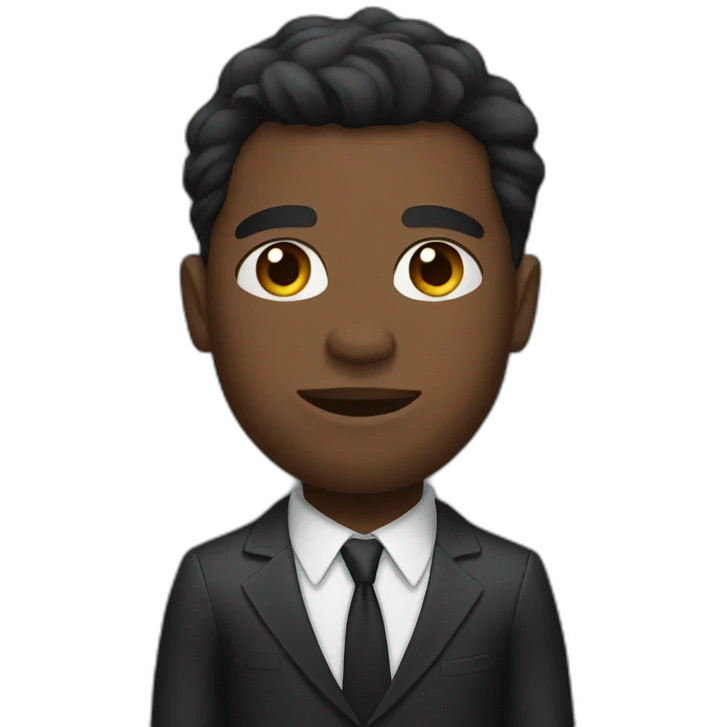 Black man with muscles in a suit emoji