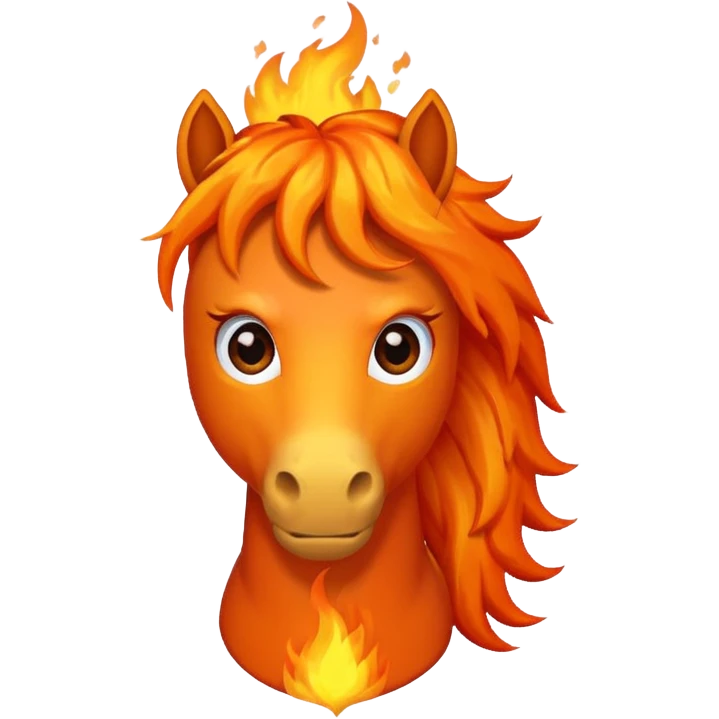 Worried fire horse emoji  emoji