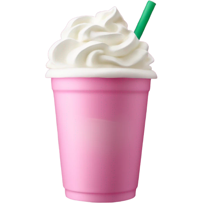 Starbucks pink drink with whipped cream emoji