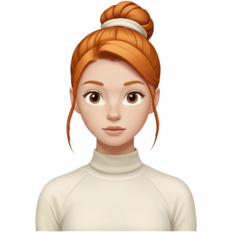 Ginger gym girl low bun cream athleisure emoji