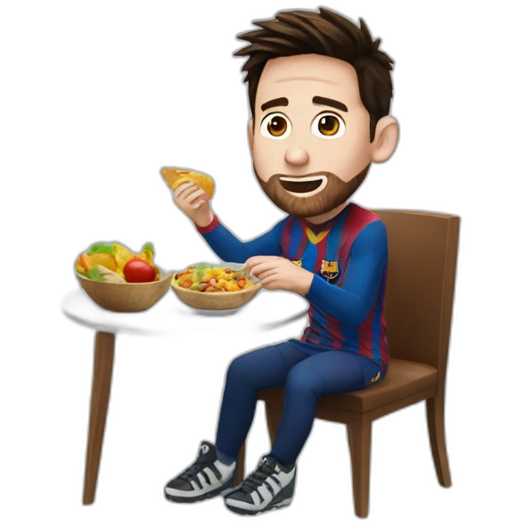 messi comiendo emoji