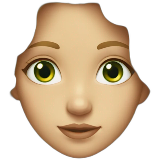 A girl with long hair, blonde, curly with green eyes emoji