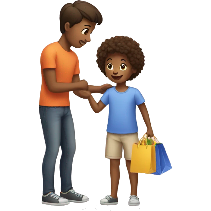 kid is helping his mom with shopping  emoji