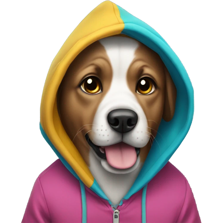 Dog wearing a hoodie emoji