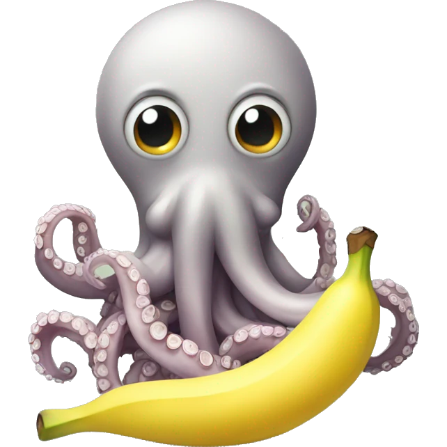 octopus eating a banana emoji