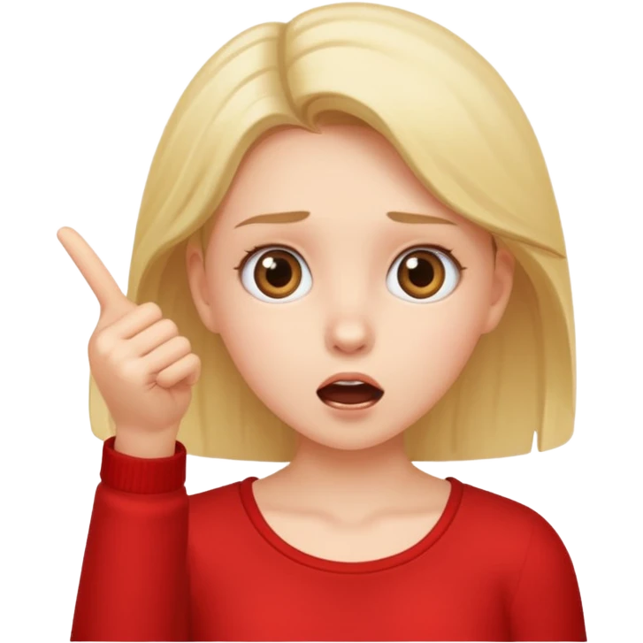 girl surprised pointing to herself emoji