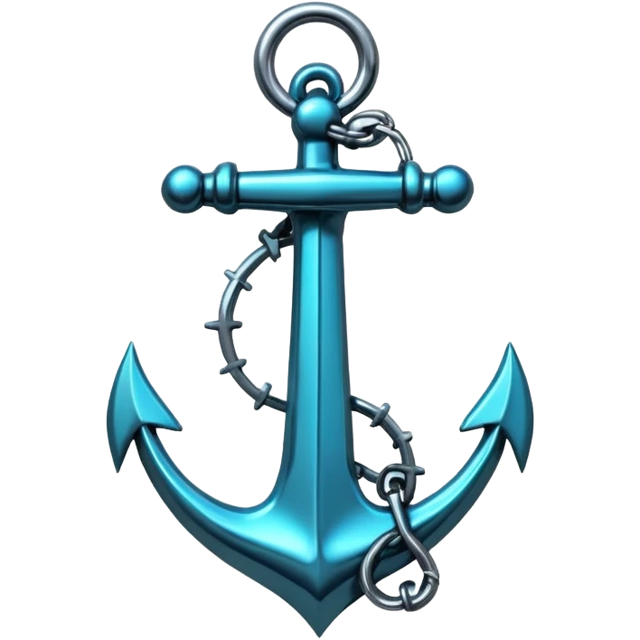 A neon cyberpunk anchor emoji