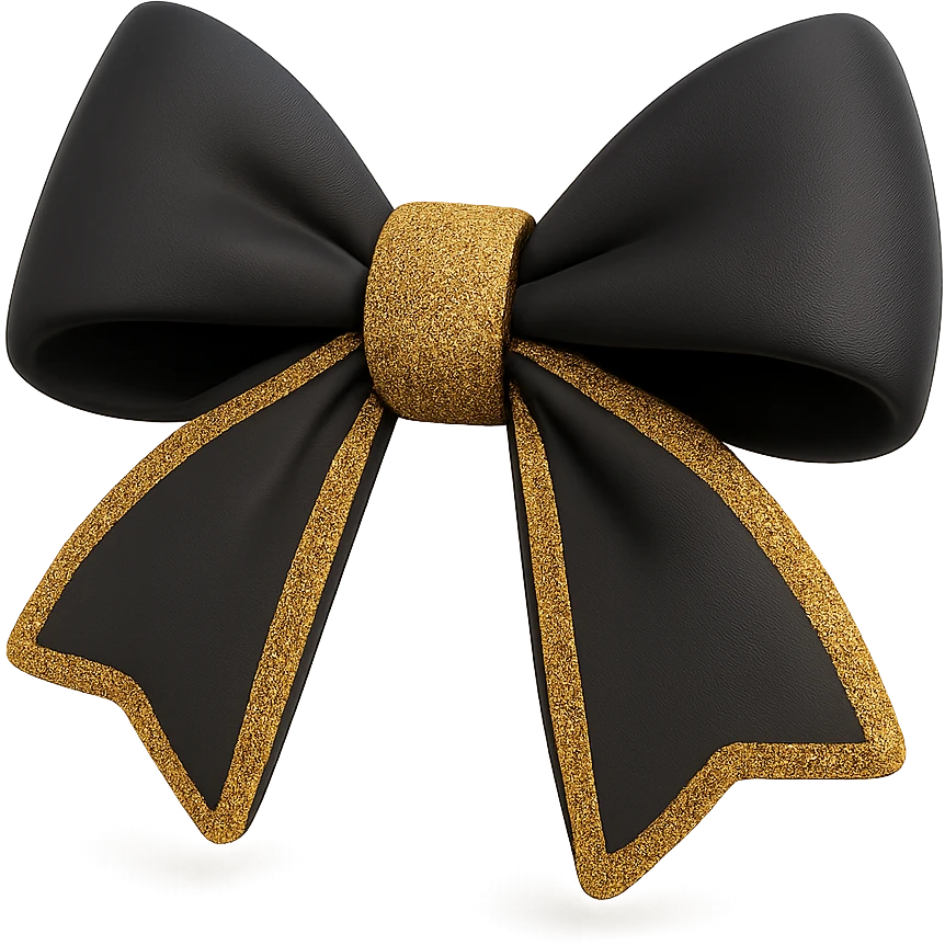 Sparkly bow pink emoji