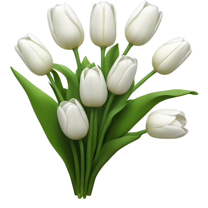 white tulip bouquet  emoji