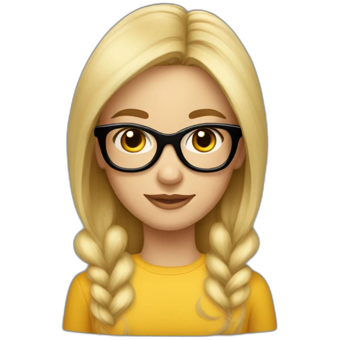 Une fille blonde à lunette avec un garçon au cheveux noir emoji