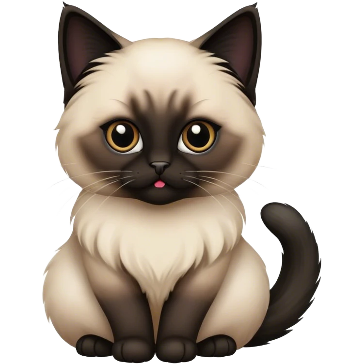 fluffy siamese cat with a lot of black emoji