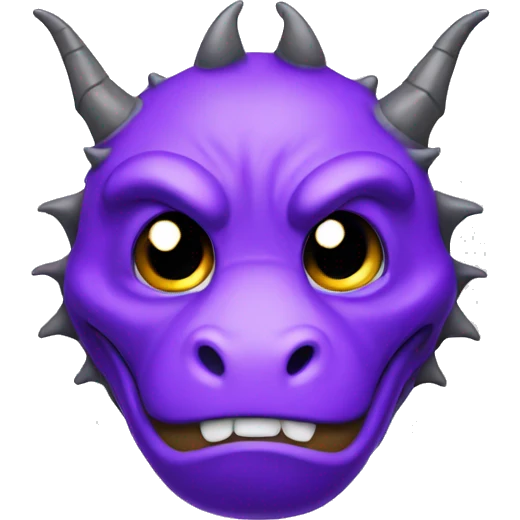 a sad crying back - purple dragon head emoji