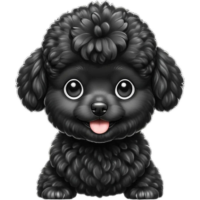 Cute black toy poodle emoji