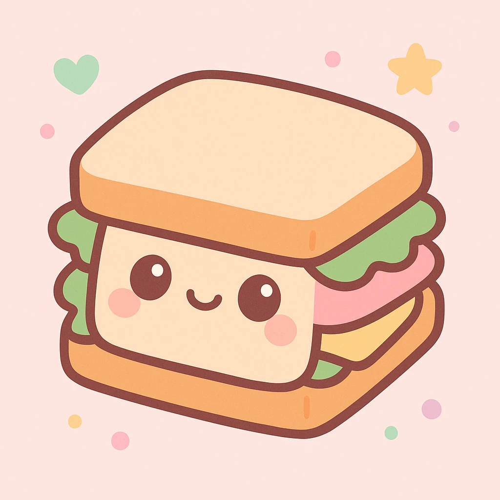 a classic sandwich, kawaii style emoji