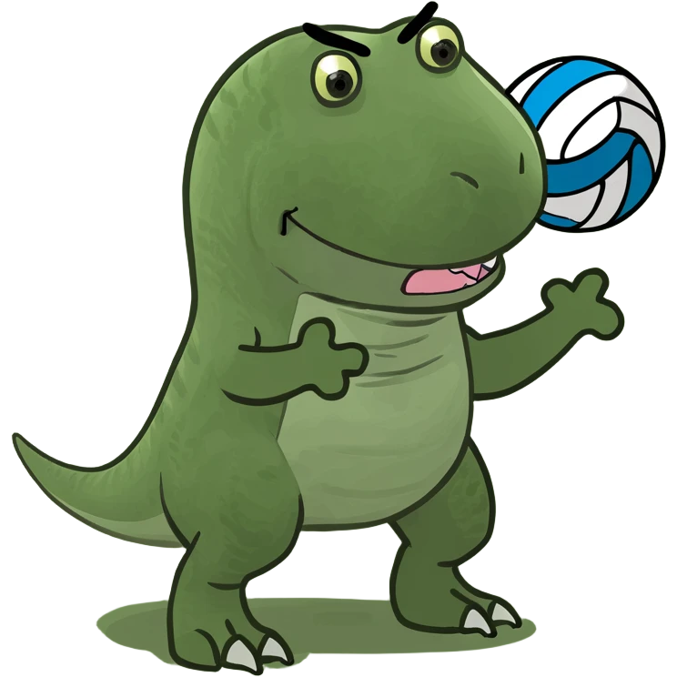 Dino playing volleyball emoji