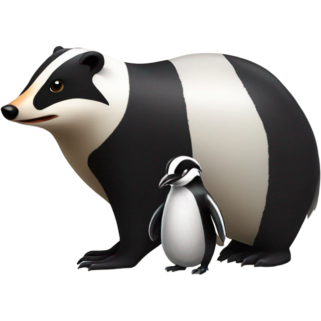 badger and penguin  emoji