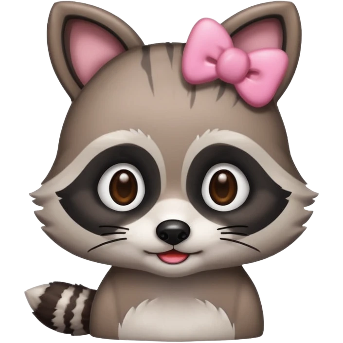 racoon wearing hello kitty ears emoji