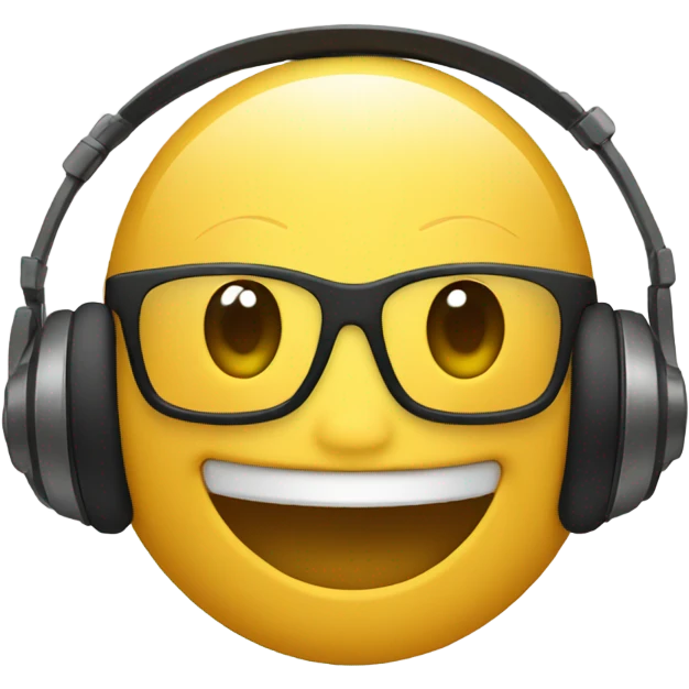 circle smile with headphones  emoji