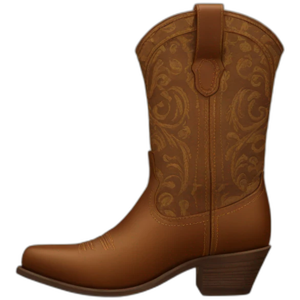 Brown santiag boot originally with pattern emoji