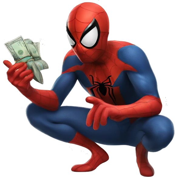 Spider-Man counting money emoji