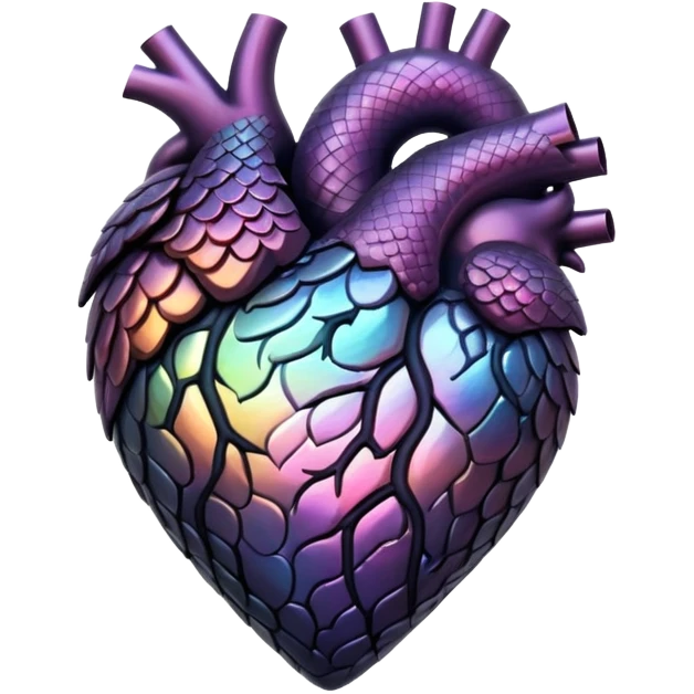 dark warm iridescent SCALEy heart emoji