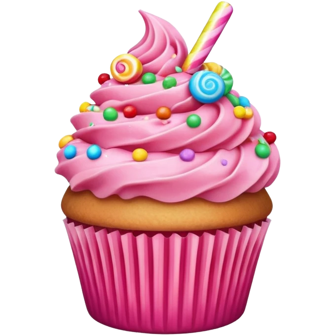 Cupcake with pink icing emoji