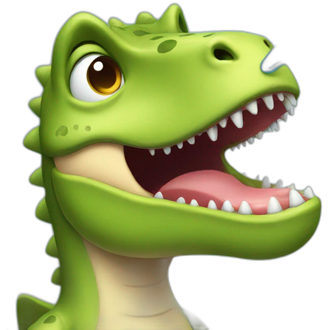 dinosaur taking his temperature emoji