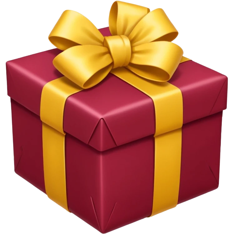 christmas gift with cranberry color and yellow bow emoji
