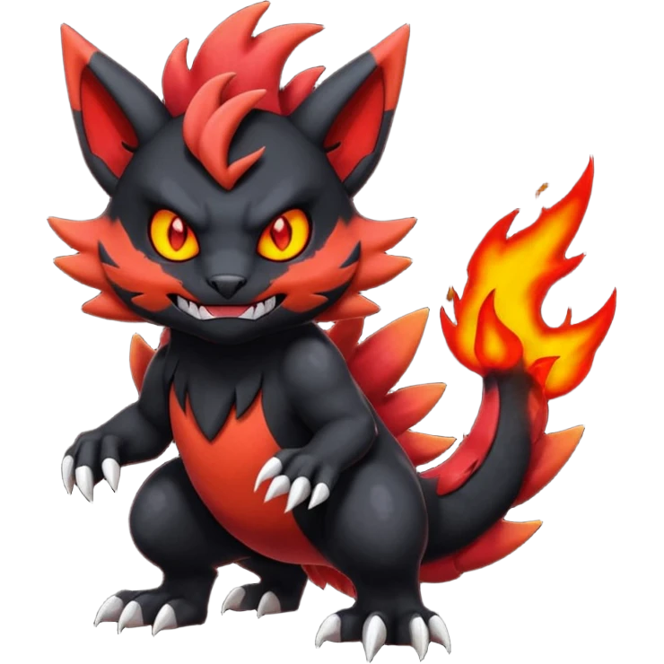 Colorful Litten-Guilmon-Darkrai-Pokémon-Fakémon-fusion-hybrid-creature emoji