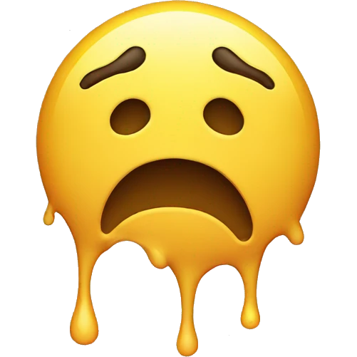 melting face but is a sad face emoji