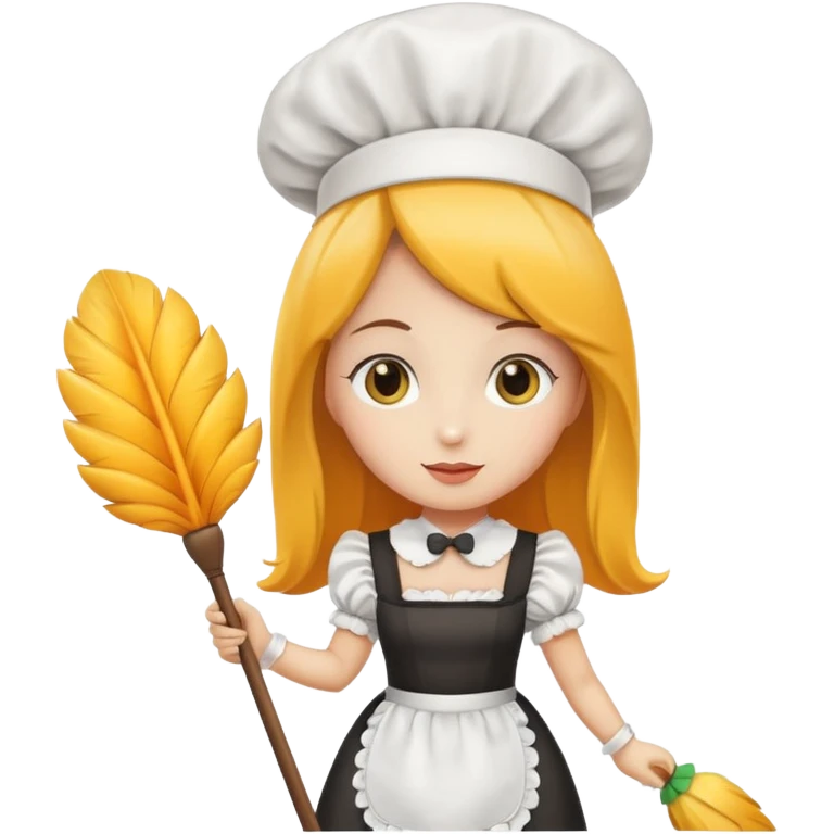 Mango dressed as a maid emoji