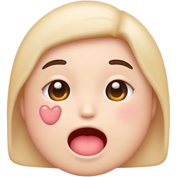 Cute blushed iphone emoji finger inside mouth emoji