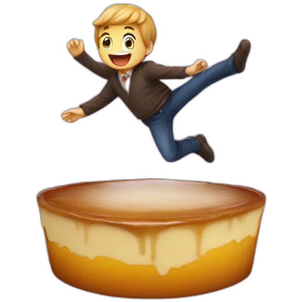 Dereck  jump in a flan emoji