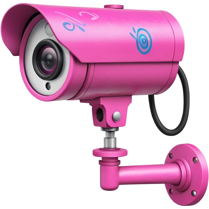 Security Camera pink with graffity emoji