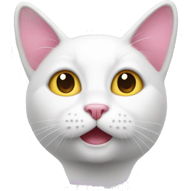 White cat with pink ears emoji