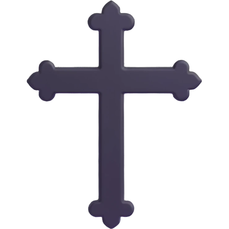 black goth cross emoji