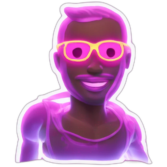 Juicy booty neon sign style man emoji