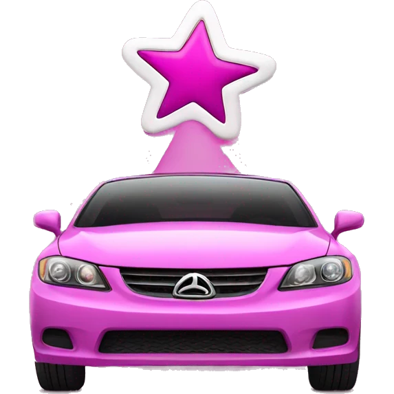 Car with magenta star￼ emoji