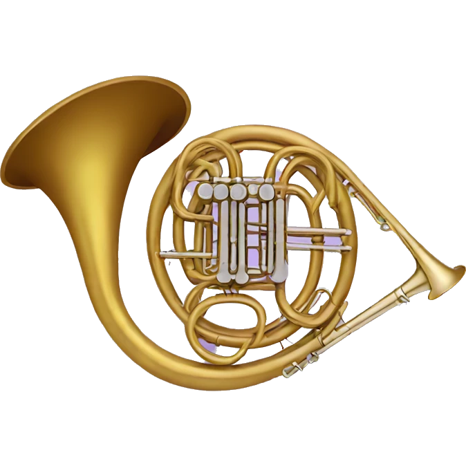 Purple color french horn emoji