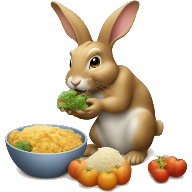 Rabbit eating Caritas emoji