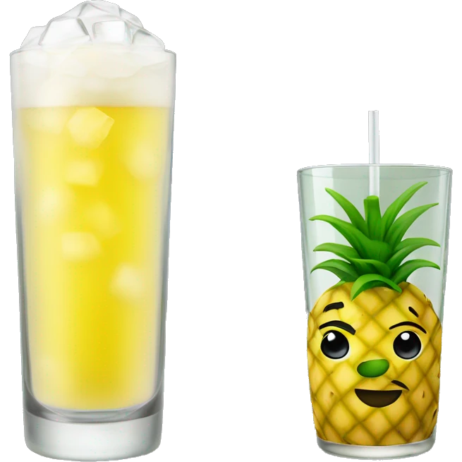 Yellow pineapple drink in a highball glass emoji