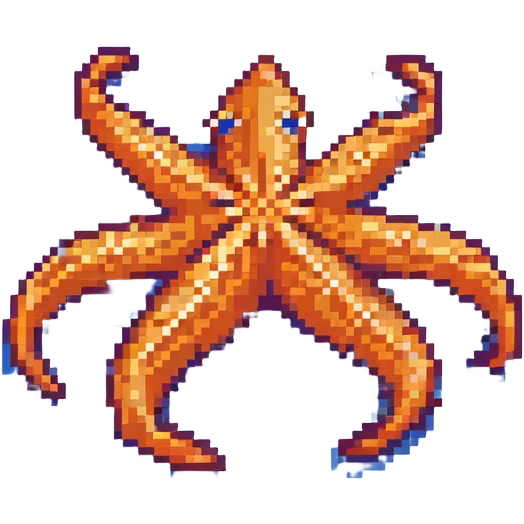 Orange sea star with five arms emoji